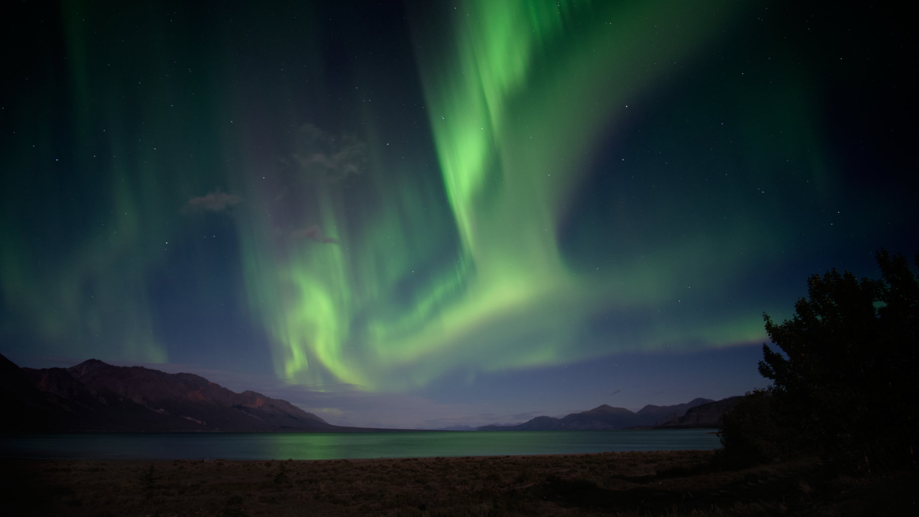 Northern Lights Over the Lake by Pierre Laviolette